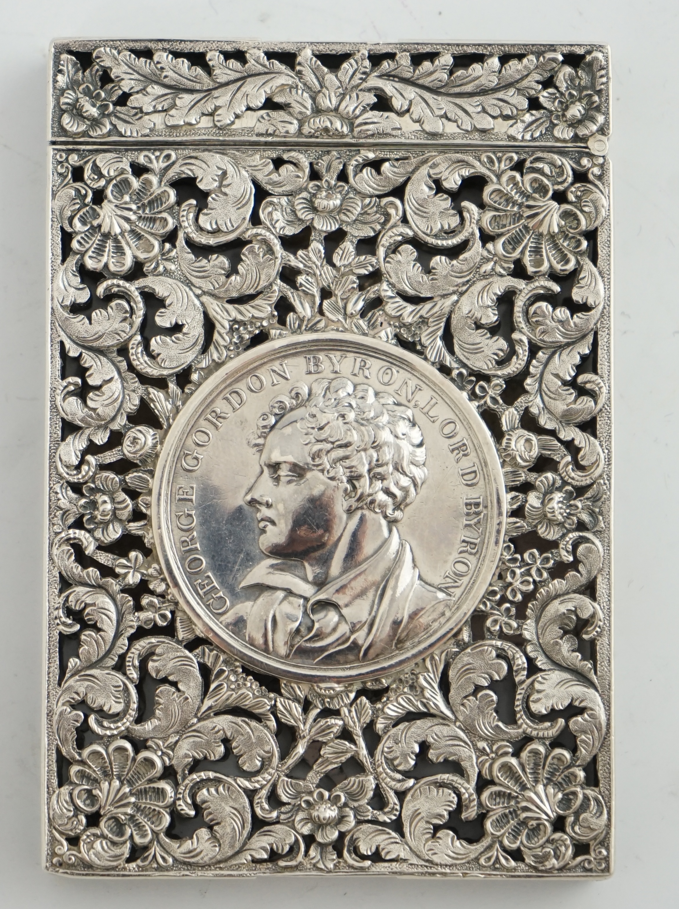 A rare William IV silver castle top card case